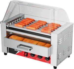 Crosson 2 en 1 Hot Dog Machine 7 Rouleaux