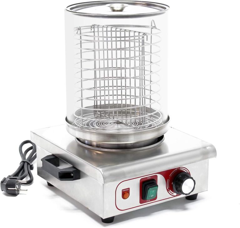 Wiltec Machine à Hot-Dog, 260 x 290 x 380 mm, 450 W, avec bocal à vapeur, chauffe-saucisses et œufrier